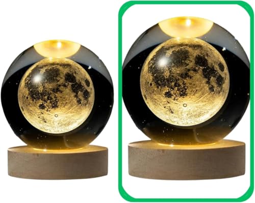 Luminária De Mesa Bola De Cristal Esfera Grande Planeta Terra Galáxia Via Lactea Saturno Lua LED Bas