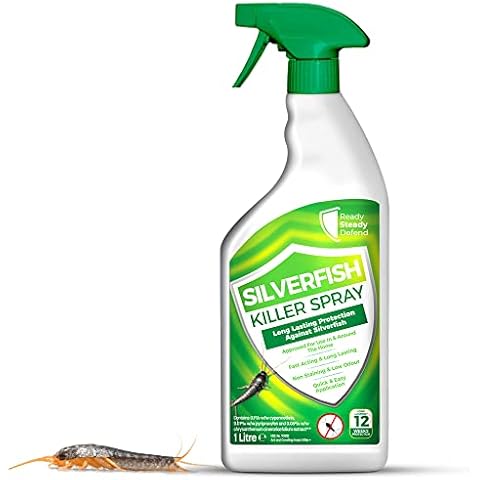 Silverfish Killer Spray | 1 Litre | Long Lasting Protection Against Silver Fish Infestation | Non Staining & Low Odour Repellent Spray Suitable For Indoor Use, Hard Surfaces & Soft Furnishings Cover
