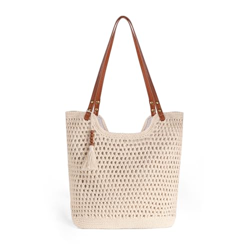 boshiho Strandtasche gehäkelt Damen: Boho-Chic Schultertasche Groß...