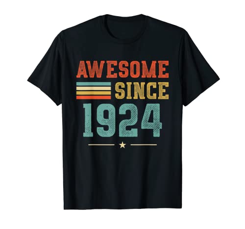 98th Birthday Awesome Born In 1924 Vintage 98 Years Old Camiseta