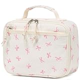 LEDAOU Lunch Box Kids Insulated Lunch Bag Girls Toddler Reusable Lunchbox for School Picnic Hiking (Pink Bow)