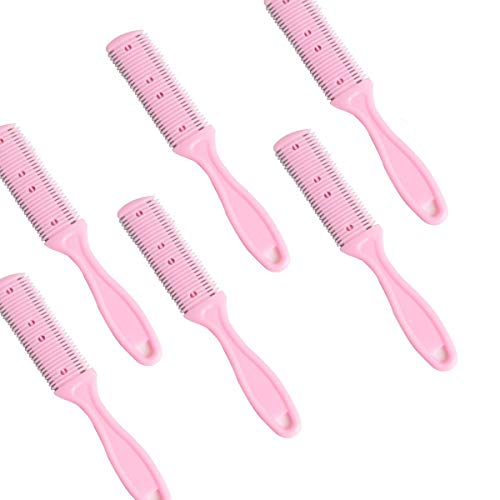 SBYURE 12 Pack Professional Trimmer Razor Double Side Haircut Multifunctional Thinning Comb Hair Removal Comb Thinning Comb Slim Haircuts Cutting Tool for Wigs,Dogs and Cats,Color Random