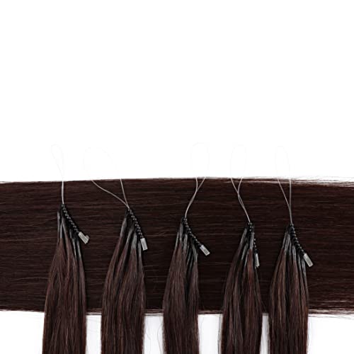 Benehair Micro Loop Hair Extensions 8D Micro Ring Beads Pre Bonded Microlink Human Hair Extension Highlight Natural Remy Hairpieces For Women 18 Inch Dark Brown #2 #TOP4