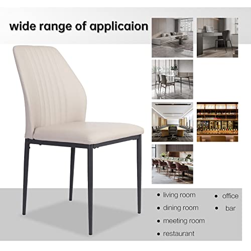 Zerifevni Dining Chairs Set Of 4, Faux Leather Modern Style Kitchen Chairs (4 Beige) #TOP5