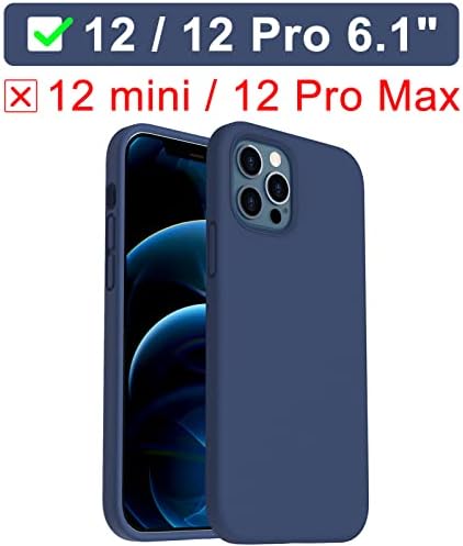 ORNARTO Shockproof Liquid Silicone Designed for iPhone 12 Case and iPhone 12 Pro Case Gel Rubber Full Body Protection Anti-Shock Cover Case Drop Protection 6.1inch-WineRed