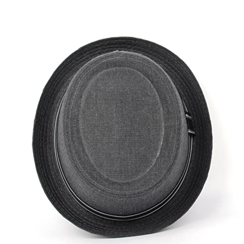 Porkpie Fedora Hats For Women Men Flat Hat Pork Pie Gentleman Dad Fashion Winter Summer Caps Big Sizes S M L Xl Dark Gray #TOP3