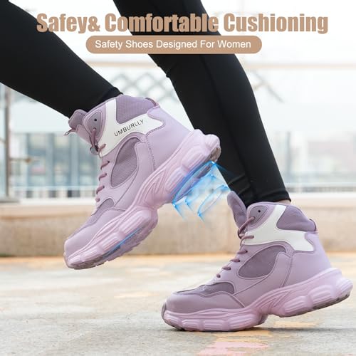 Image of Hogent Steel Toe Shoes for Women Men Wide Non Slip Composite Work Sneakers Indestructible Comfortable Safety Tennis Shoes Lightweight Breathable Construction Sneakers Puncture Proof Ergonomic Design