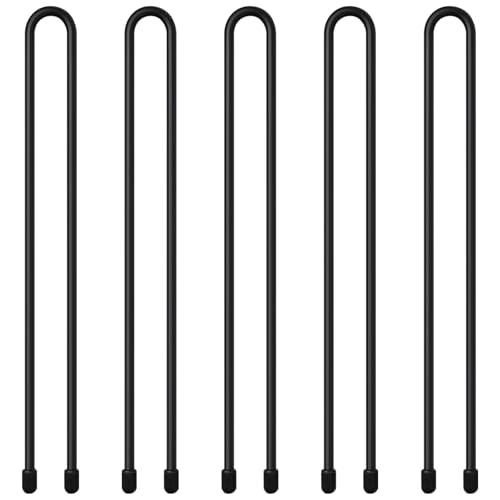 5-Pack 18-Inch Silicone Cable Ties Reusable Flexible Cord Organizers with Steel Core for Home Office Kitchen & Travel (4mm Diameter)