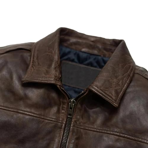 Urban Explorer Brown Leather Jacket – Genuine Lambskin, Distressed Look, Removable Collar Comfort (Brown, 3XL)4