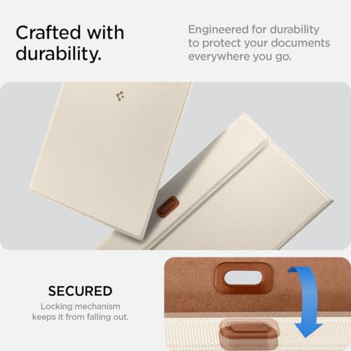 Image of Spigen Hyper-Slim Car Registration and Insurance Card Holder for All Cars | ID License Car Essential Documents Holder [Tesla Model Y Juniper L (2026) & 3 /Y /S /X /Cybertruck] - Dune Beige