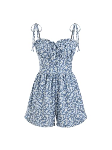 CIDER Short Rompers For Women Date Night Floral Spaghetti Strap