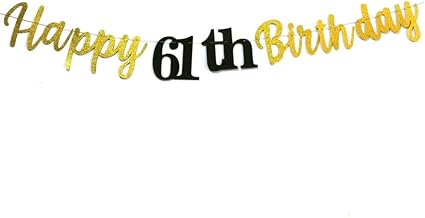 Amazon.com: Happy 61th Birthday Sign Banner - Cheers to 61 Years Old ...