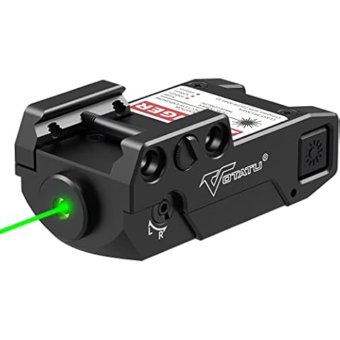 Votatu H3L-G Green Laser Sight, Aluminum Ultra Low Profile Picatinny Mount Green Dot Sight, Strobe Mode Available, Magnetic USB Rechargeable and Ambidextrous Control Cover