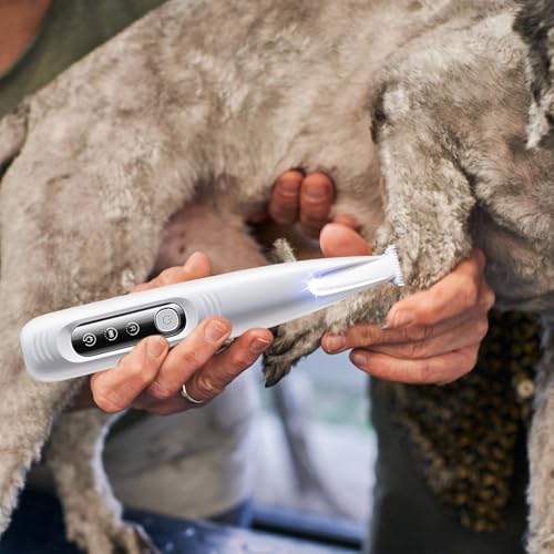 Aparador de patas para cães, barbeador de patas para cães - Tosquiadeiras elétricas com luz LED à pr