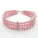 PETFAVORITES Fancy 3 Row Pearls Diamond Dog Necklace Collar Jewelry with Bling Rhinestones for Pets Cats Small Dogs Girl Teacup Chihuahua Yorkie Clothes Costume Outfits (Pink, Neck Size: 12"-14")