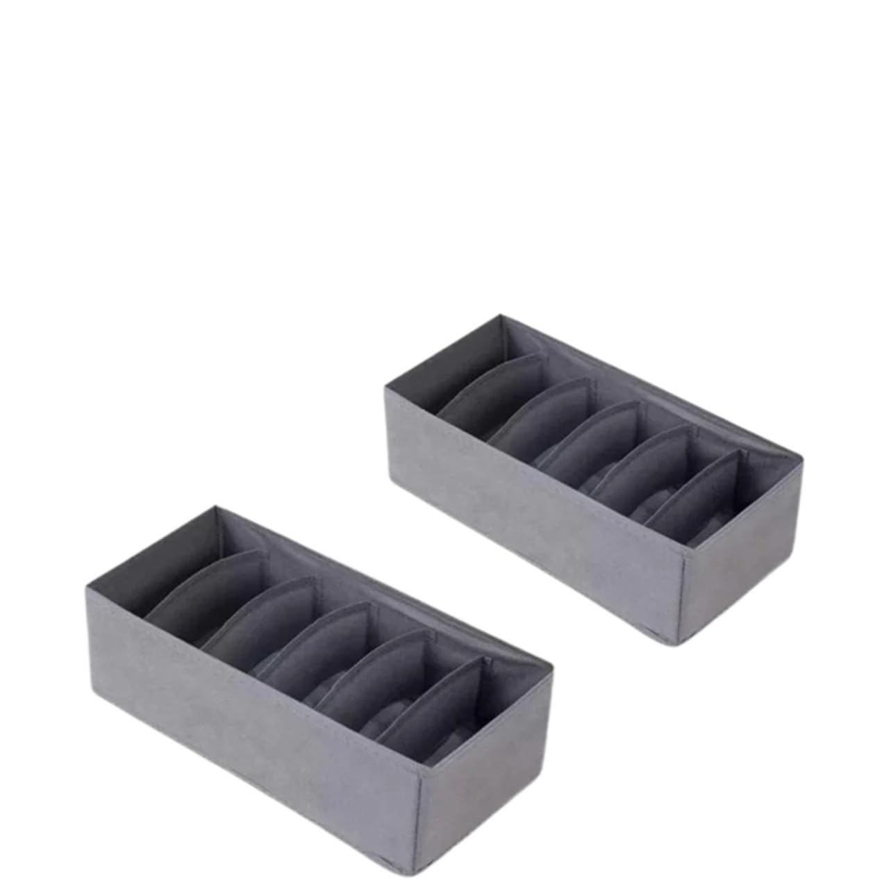 LADFRTYU Sock Storage Box Drawer Underwear Storage Organizer Socks And Bra Pants Box Cabinet For Clothes Ties Wardrobe(Grey-6grids-2pcs)