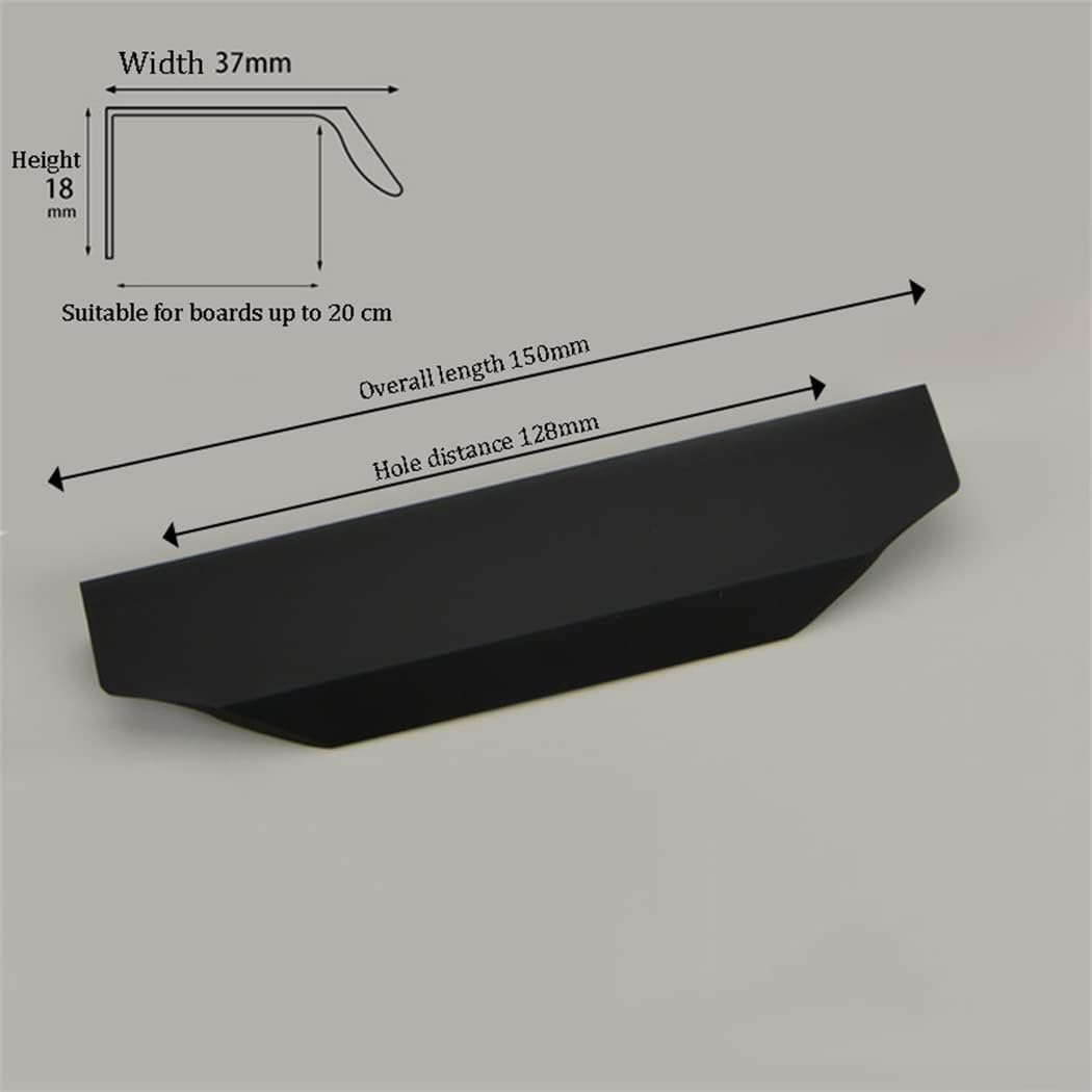 Cabinet Pull Handles,Finger Edge Pull,Aluminium Alloy Invisible Handles Finger Edge Pull DrawerHandles Wardrobe Kitchen Cupboard Furniture Knobs Black 2 Pieces (Overall Length 500mm)(Size:Overall leng