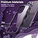 JETech Cute Case for iPhone 14 Pro Max 6.7-Inch, Wave Frame Curly Shape Shockproof Phone Cover for Women and Girls, Clear Hard PC Back (Deep Purple)