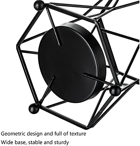 NUPTIO 2 Pcs Pillar Candle Holder Glass Flower Vase with Metal Holder Dual Uses, Glass Hurricane Candle Holders for Bathroom Dining Table Decoration, Black Candle Holders for Halloween Thanksgiving