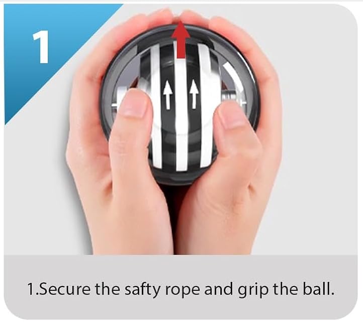 Auto-Start Wrist Power Gyro Ball ¨C Strengthen Forearms, Fingers & Wrists with LED Lights. Build Muscle & Bone Strength for a Powerful Grip & Endurance. Perfect for Fitness & Recovery!