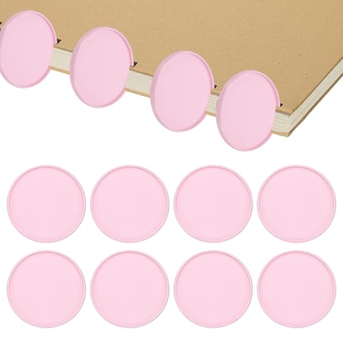PATIKIL 2 inch Plastic Book Binding Discs, 8 Pack Discbound Expansion Discs Round Binder Rings for DIY Notebook Planner, Pink