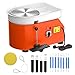 SKYTOU Pottery Wheel Pottery Forming Machine 25CM 350W Electric Pottery Wheel with Foot Pedal DIY Clay Tool Ceramic Machine Work Clay Art Craft (Orange)