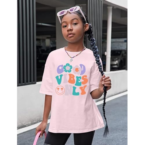 Image of Flower Girl Shirt Graphic Tees Cute Preppy Shirts Kids Letter Print T Shirt Fun Summer Cotton Youth Soft Tops