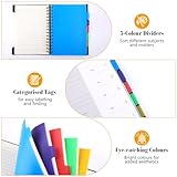 Weysoo A5 Notebook with Dividers, Spiral Notebook with Multicolor Pen, Project Book 240 Pages of 80GSM Paper, A5 Notebook for School, Office, and Home (5 Colors Tab) - Image 3