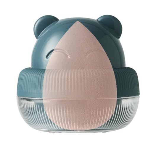 メイクアップスポンジホルダー - ビューティーエッグ収納ケース クマの形 - 旅行用のかわいいビューティースポンジケース、メイクアップブレンダーコンテナ、小さなビューティースポンジ収納ボックス