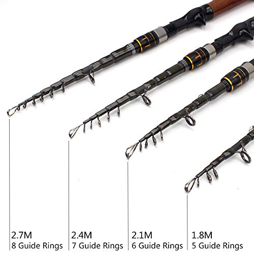XIANGE100-SHOP Angelrute Combo Hohe Qualität Kohlefasergießstange Reise Lure Forelle Teleskop Angelrute Köder Gewicht… – Bild 4
