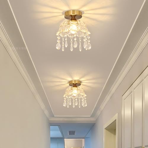 Lámpara de techo de cristal pequeña para iluminar pasillos oscuros y techos bajos 4