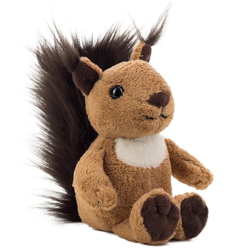 Plüsch Eichhörnchen „Luzy“ – Schaffer 5690 - Kuscheltier Eichhörnchen - weich & flauschig - Stofftier für Babys & Kinder ab 0 Jahren – waschbar - Größe S - 18 cm - braun