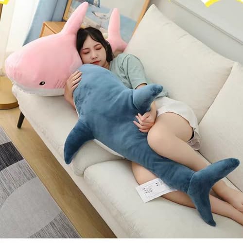 Image of Ryttir 31 Inch XXL Giant Shark Stuffed Animals,Chubbier Shark Pillow Soft Shark Plush Shark Body Pillow Stuffed Shark Decor, Perfect Chrismas Stress Relief Gift for Kids Women