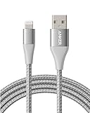 Anker Powerline+ II Lightning Cable (6ft), MFi Certified for Flawless Compatibility with iPhone X /8/8 Plus/7/7 Plus/6/6 Plus/5/5S and More(Silver)
