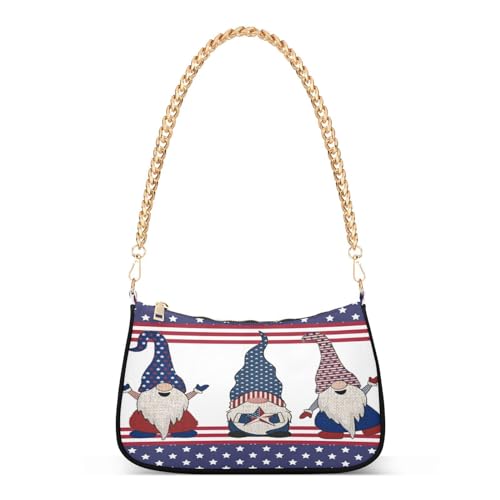 Image of Shoulder Bags for Women American US Flag Independence Day Patriotic Hobo Tote Handbag Small Clutch Purse with Zipper Closure