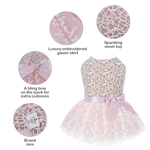 Image of CuteBone Dog Birthday Dress Girl Puppy Skirt Tutu Cat Wedding Outfit Pet Party Clothes for Small Dogs Costume DD23L