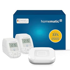 Homematic IP Access Point 2 + 2X Heizkörperthermostat – Basic, Smart Home, digitaler Thermostat Heizung, Steuerung per App, Alexa, Google Home, einfache Installation, Energie sparen