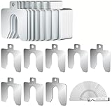 96 Pcs Size A 2' x 2' Stainless Steel Slotted Shims Kit, Metal Shim Stock for Leveling, Precision Shims Assortment with Feeler Gauge and Storage Box, Shim Kit for Furniture, Machinist, Motor Shop