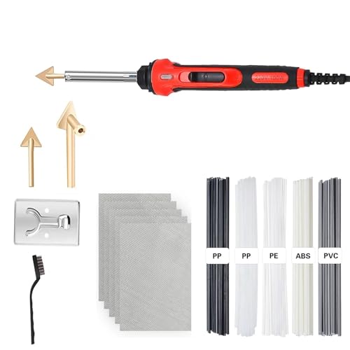 JKELPV Soudage Plastique Machine Kit de soudage Plastique 100 W, Fer à souder, Pistolet à température réglable, Outil de soudage pour réparation de Surface(SetA)