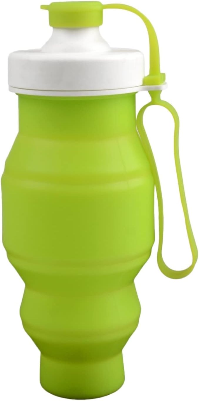 INLIMA Drinking Glasses Silicone Collapsible Water Bottles Foldable My Bottle Portable Camping ClimbingTravel Drink Bottle (Color : Green)