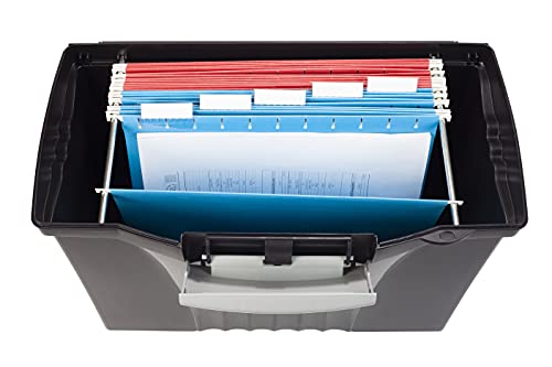 Storex Legal File Box With Organizer Lid – Plastic Office File Storage Box For Letter And Legal Hanging Folders, 17.13 X 9.63 X 11 Inches, Black, 1-Count (61510C01C) #TOP5