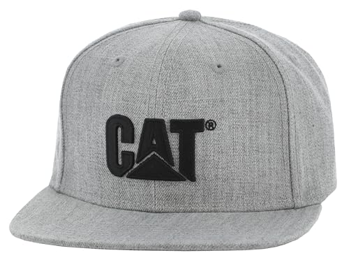 Caterpillar Men's Sheridan Flat Bill Cap Baseball, Heather Grey, One Size
