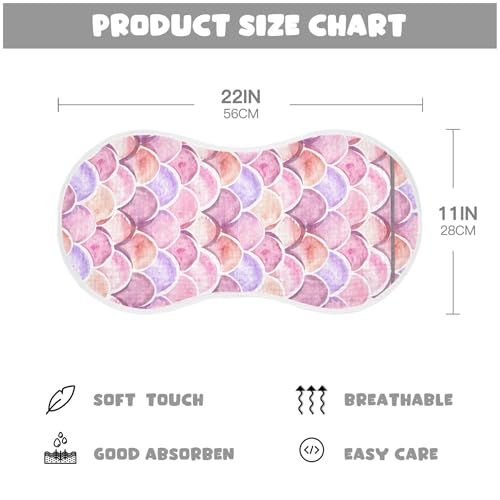 xigua Watercolor Scallops Baby Burp Cloths for Newborn Boys and Girls 1 Pack, Soft & Absorbent Cotton Baby Burp Cloth, Baby Washcloths, Newborn Towel, Burp Rags4