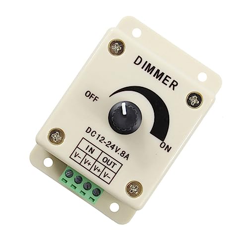 Veemoon Dimmer Led a Pannello 12v 8a Dimmer Parete Rotativo Pwm Regolazione Luminosità Per Risparmio Energetico e Controllo Luce Personalizzato
