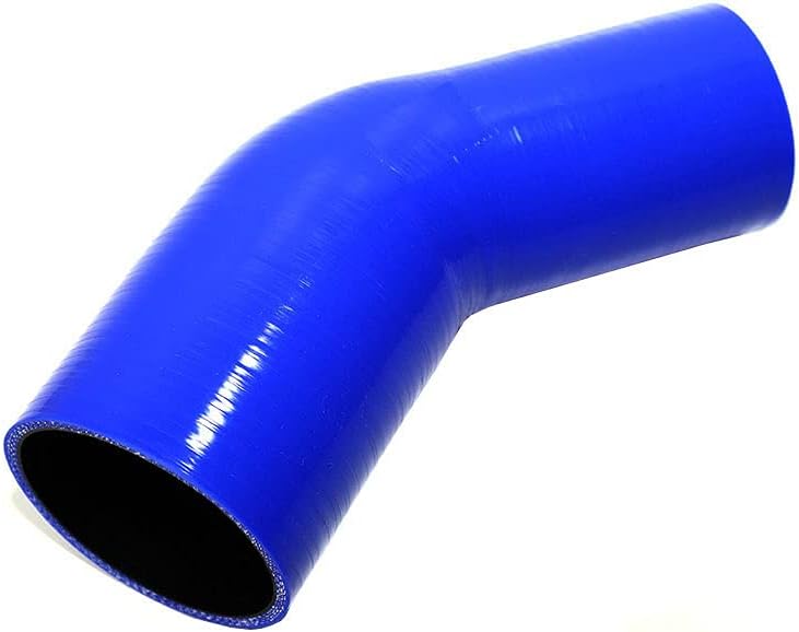 4-Ply Reinforced High Temperature 2.5" to 3" ID 45 Degree Elbow Reducer Coupler Silicone Hose (BLUE, 2.5"-3")