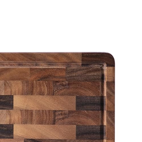 Walnut Wood Cutting Boards for Kitchen, Large Chopping Board Double Sided, End Grain Cutting Board with Handle, Charcuterie Butcher Block for Meal Prep & Serving with Gift Box, 17"×13"×1" Wo