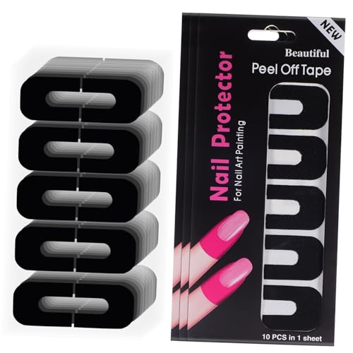 LOLIPPYY 100Sheets Nail Polish Protector Stickers Shaped Non Slip Nail Protectors for All Finger Protection from Gel Polish for DIY Nail Art and Salon Use