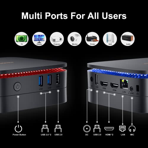 Blackview MP60 Mini PC,16GB RAM 512GB M.2 SSD Intel 11th Gen N5095(up to 2.9GHz), Mini Desktop Computers, Windows 11 Pro, Dual-Band Wi-Fi, BT 4.2, HDMI2.0 4K UHD for Business Home Office Black - Image 6