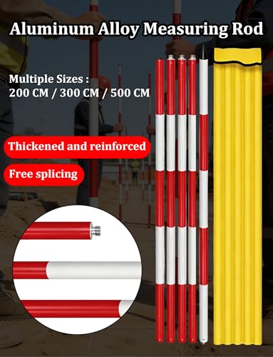 Poste de medición de aluminio con marcaje rojo y blanco de extremo B 3