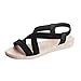 Sandali Piatti Donna Hawaii Sandali Piatti Spiaggia Estivi Taglie Forti Medio Alti Punta Aperta Scarpe Da Ballo Donna Chiuse Moda Stivaletti Scarpe Bianche Sposa Comode (Black, 39.5)